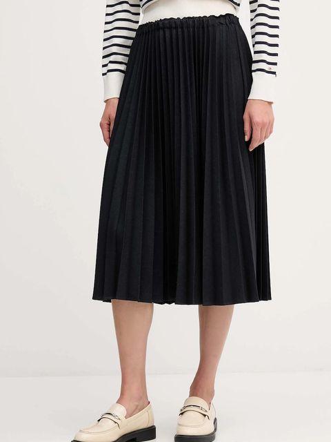 Tommy Hilfiger spódnica kolor granatowy midi rozkloszowana WW0WW48258 - zdjęcie produktu nr 1