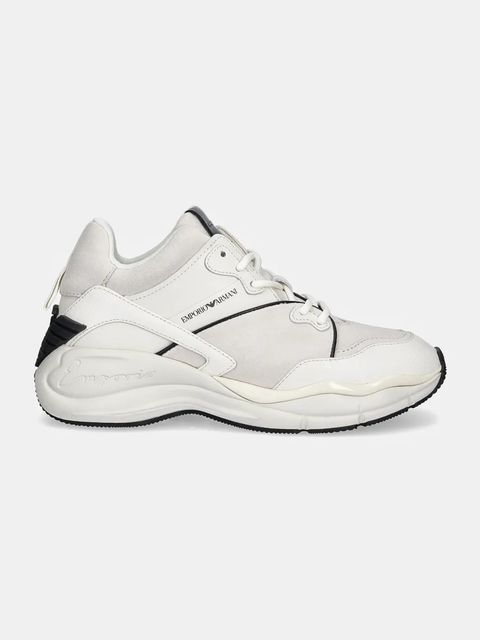 Emporio Armani sneakersy zamszowe kolor biały X3X228 XR227 R043