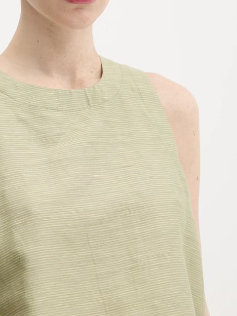 United Colors of Benetton bluzka z domieszką lnu damska kolor zielony wzorzysta 5YPVDQ0BL