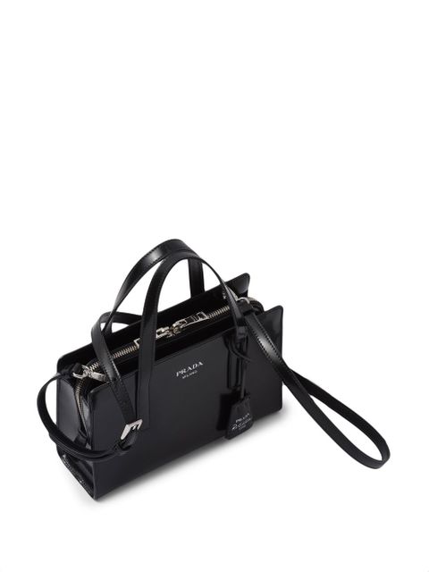 Prada mini Re-Edition 1995 brushed-leather tote bag - Black