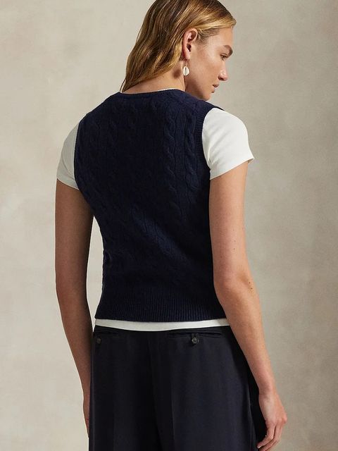 Polo Ralph Lauren kamizelka z kaszmirem damski kolor granatowy 211972134 - zdjęcie produktu nr 2