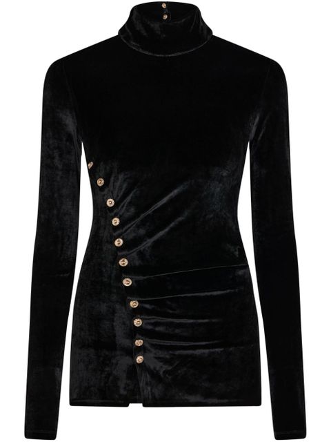 Rabanne draped velvet top - Black - zdjęcie produktu nr 1