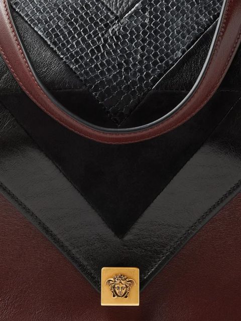 Versace Severine python-effect leather shoulder bag - Brown