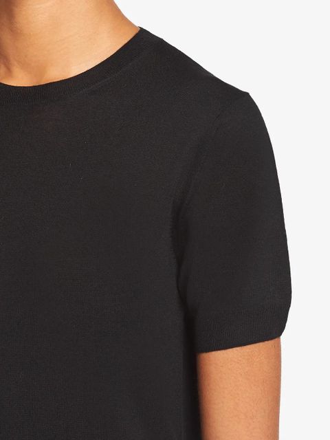 Prada logo-embroidered wool jumper - Black