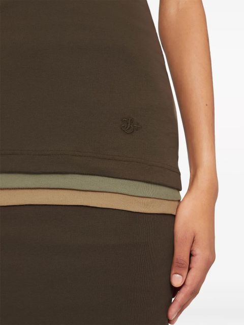 Jil Sander layered cotton tank top - Brown