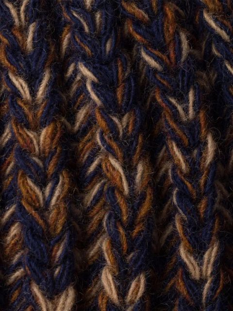 Prada mélange-knit triangle-logo beanie - Blue - zdjęcie produktu nr 2