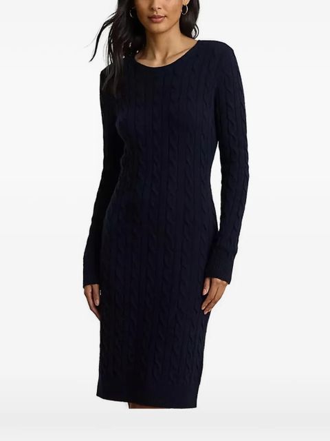 Lauren Ralph Lauren cable-knit long-sleeve midi dress - Blue - zdjęcie produktu nr 1