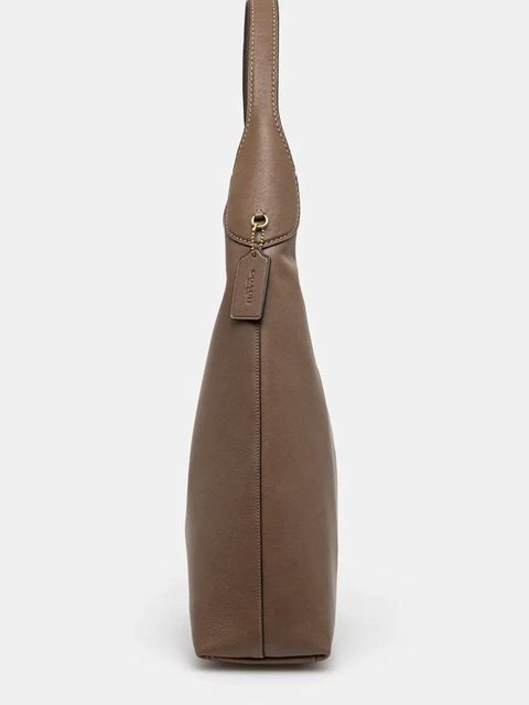 Coach torebka skórzana kolor brązowy CU044 - zdjęcie produktu nr 2