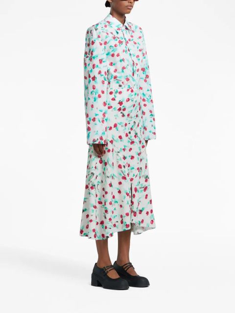 Marni floral-print cotton shirt - White