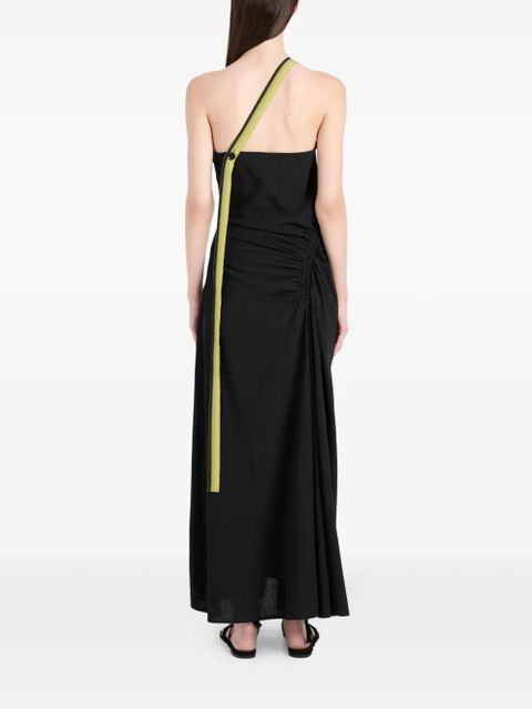Proenza Schouler Sirena one-shoulder ruched maxi dress - Black