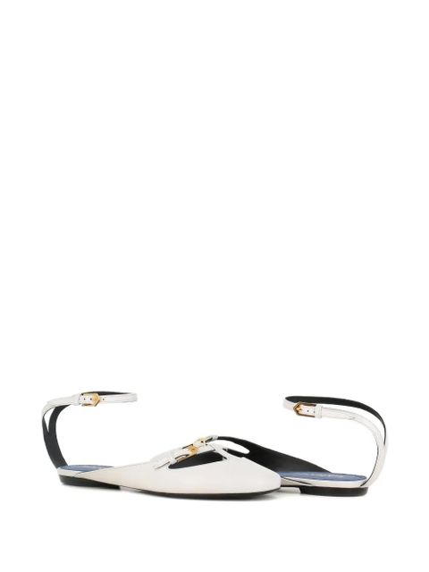 Lanvin buckle-strap flat pumps - White