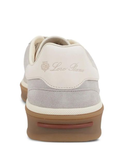 Loro Piana lace-up suede sneakers - White