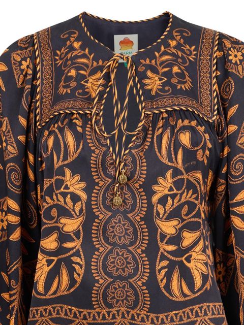 FARM Rio Cornely Ainika floral-print blouse - Black