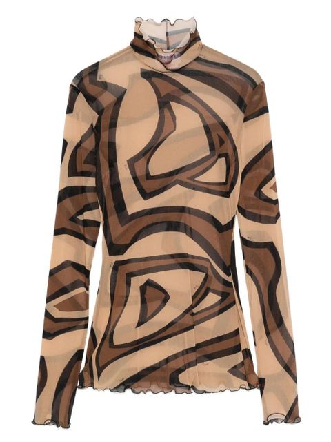PUCCI Labirinto-print tulle top - Neutrals - zdjęcie produktu nr 1