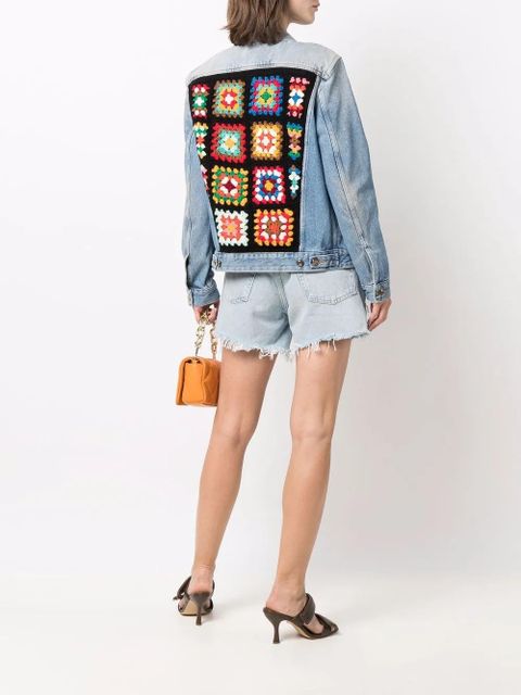 Alanui crochet-panel denim jacket - Blue - zdjęcie produktu nr 2