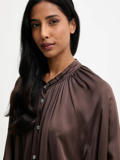 Answear.LAB sukienka kolor brązowy maxi oversize