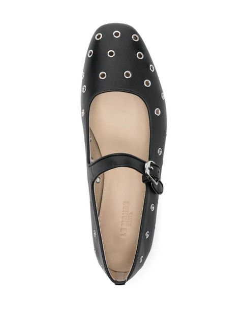 Le Monde Beryl eyelet-studded ballet flats - Black
