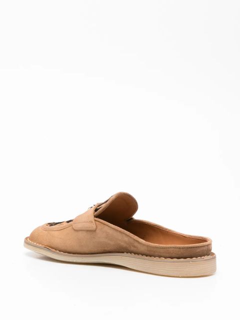 Dolce & Gabbana logo leopard-print mules - Neutrals