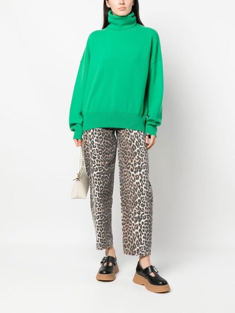 GANNI leopard-print tapered jeans - Neutrals - zdjęcie produktu nr 2