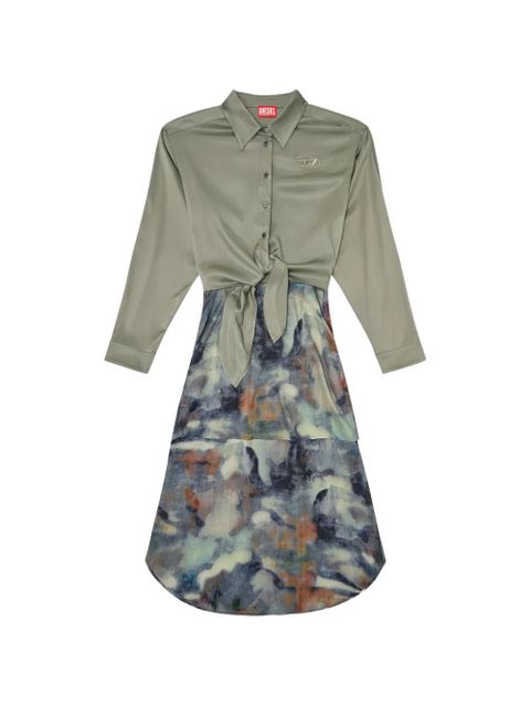 Diesel Elta tie-front midi dress - Green - zdjęcie produktu nr 1