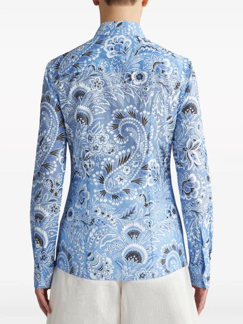 ETRO paisley-print cotton blend shirt - Blue