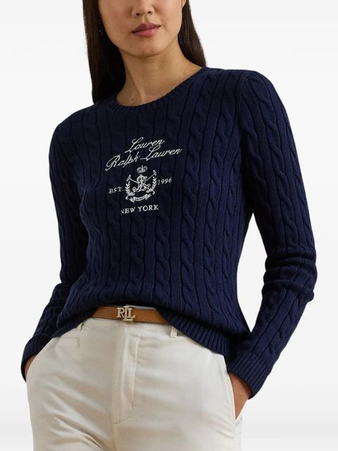 Lauren Ralph Lauren cable-knit crew-neck jumper - Blue - zdjęcie produktu nr 2