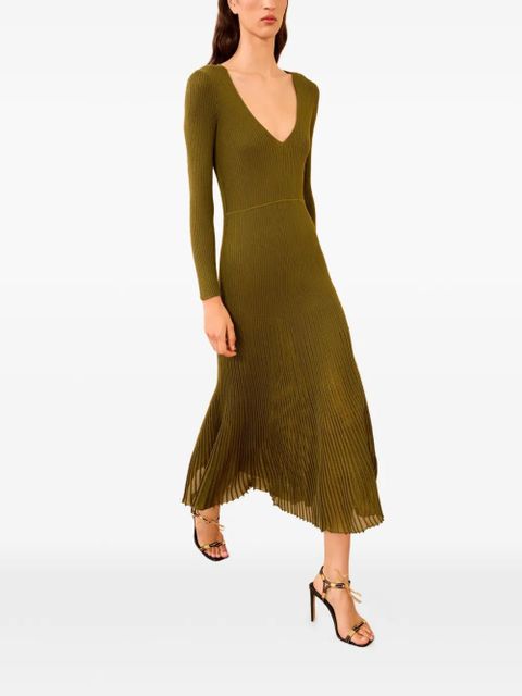 Ulla Johnson Zeda V-neck ribbed-knit midi dress - Green - zdjęcie produktu nr 2
