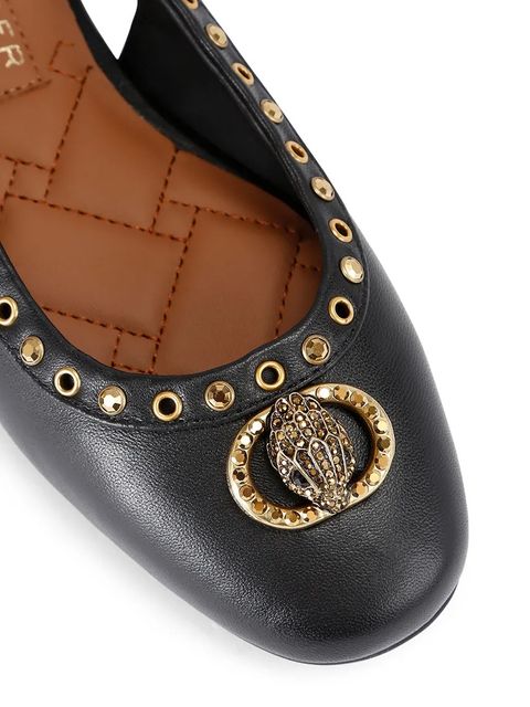 Kurt Geiger London baleriny skórzane Chelsea Ballet Sling kolor czarny z odkrytą piętą 4735100109