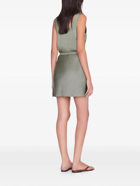 ANINE BING Chrisly front-slit mini skirt - Green