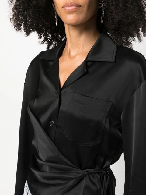 Nanushka Merano wrap shirt - Black