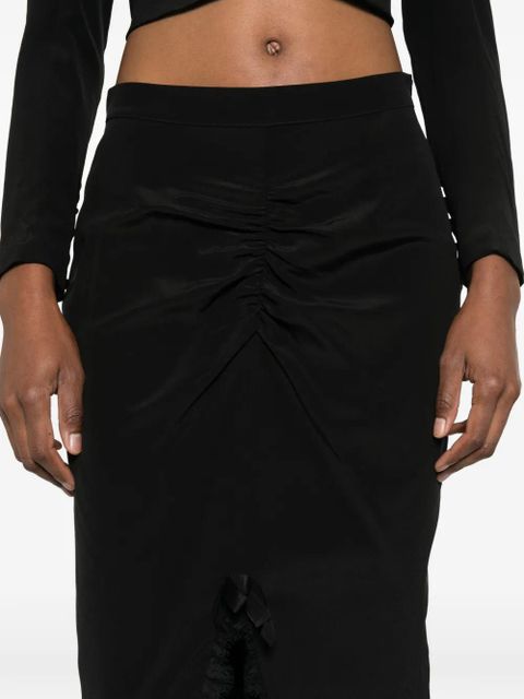 Alessandra Rich lace-trim midi skirt - Black