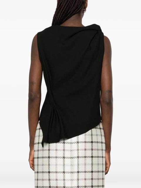 Róhe asymmetric draped top - Black
