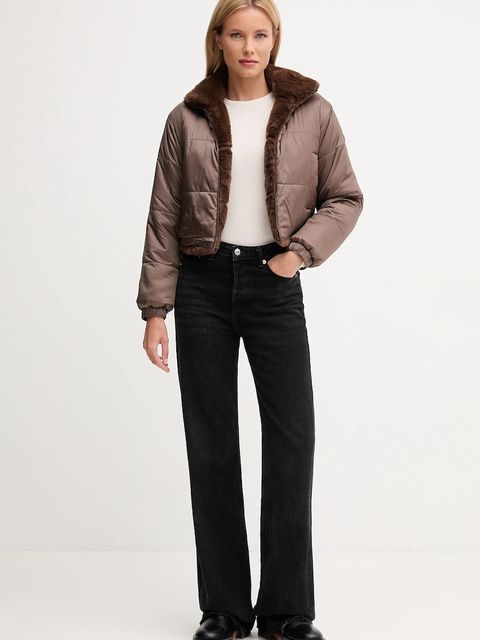 Save The Duck kurtka dwustronna YUKI kolor brązowy zimowa D32492W.FURY21