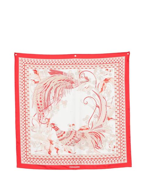 Ferragamo bird print scarf - White - zdjęcie produktu nr 1
