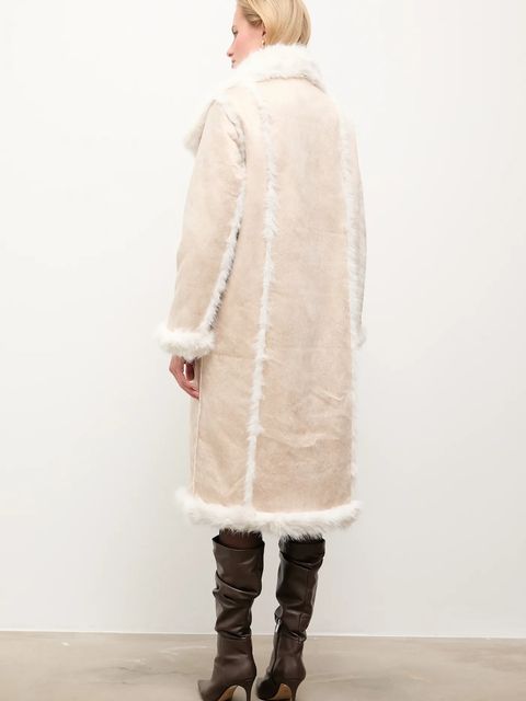 Answear.LAB płaszcz dwustronny kolor beżowy - zdjęcie produktu nr 2