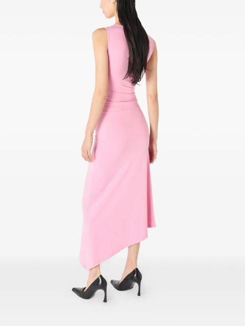 Marine Serre pearl logo asymmetrical midi dress - Pink