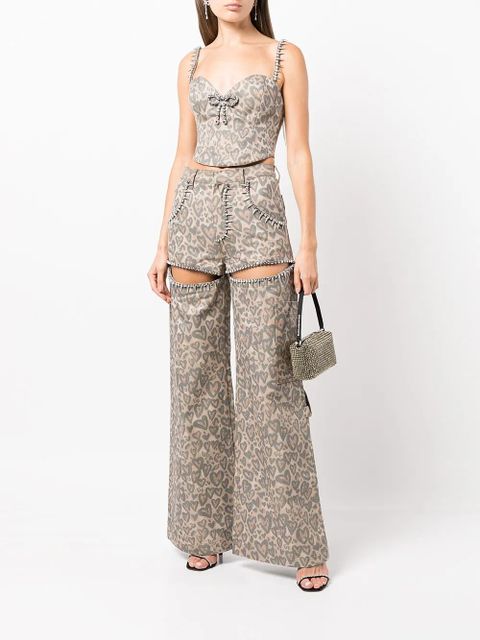 AREA Heart leopard-print bustier top - Brown - zdjęcie produktu nr 2