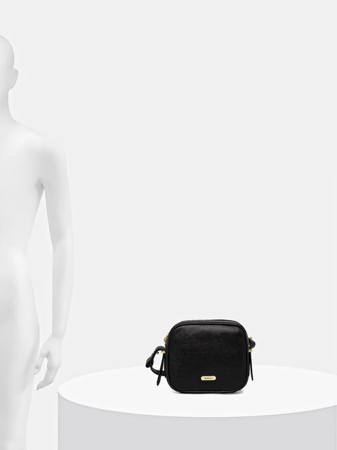 Barbour torebka skórzana kolor czarny LBA0492