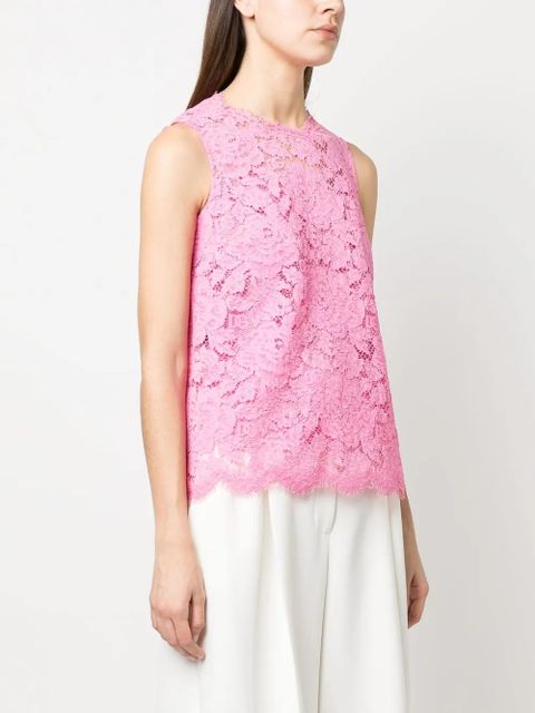 Dolce & Gabbana floral lace sleeveless top - Pink