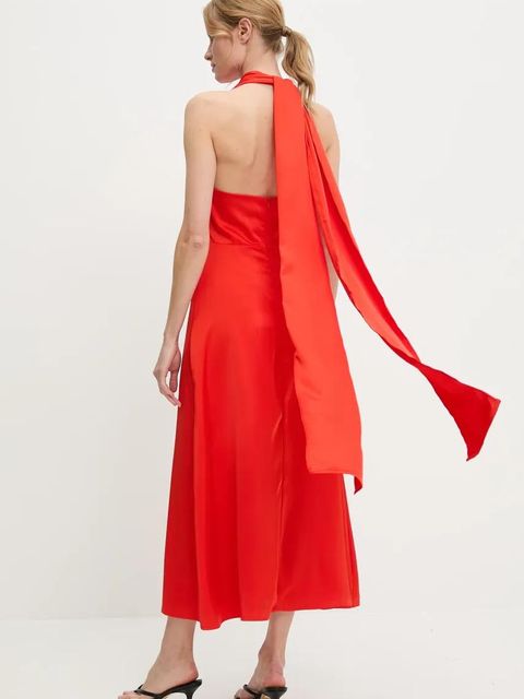 Answear.LAB sukienka kolor czerwony maxi rozkloszowana - zdjęcie produktu nr 2