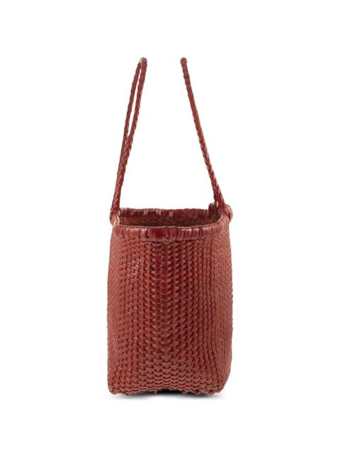 DRAGON DIFFUSION Weave braided-handle leather shoulder bag - Red