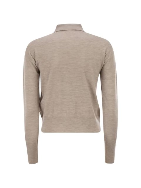 Max Mara shirt collar cropped wool cardigan - Neutrals - zdjęcie produktu nr 2