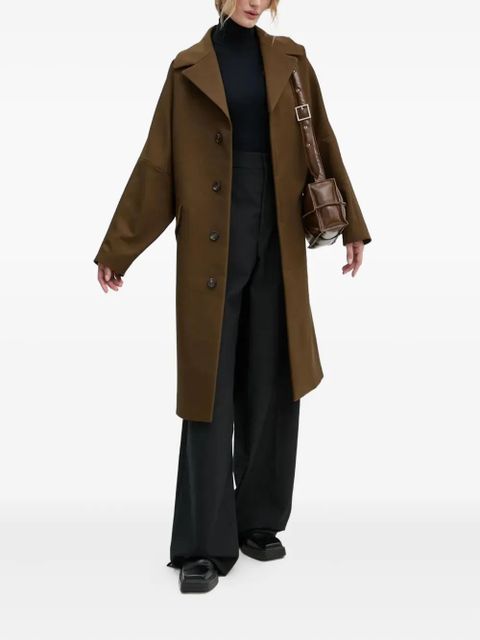 MM6 Maison Margiela button-fastening wide-sleeve coat - Brown - zdjęcie produktu nr 2