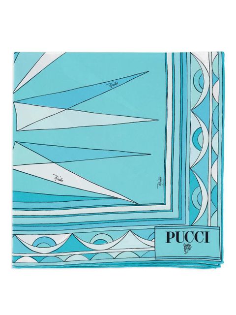 PUCCI silk square scarf - Blue - zdjęcie produktu nr 2
