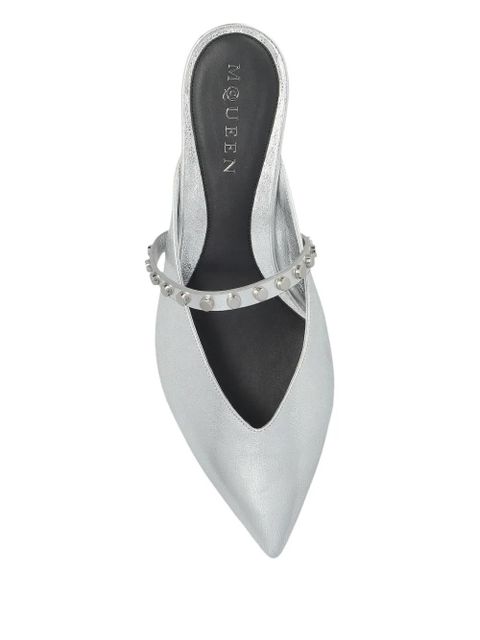 Alexander McQueen leather heeled pumps - Silver