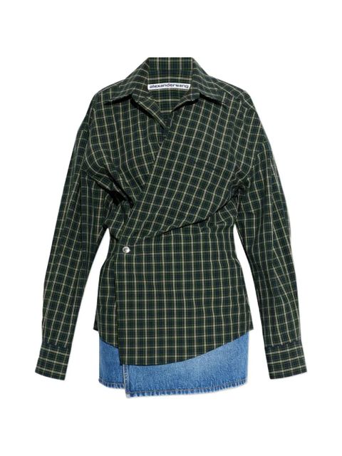 Alexander Wang plaid wrapped mini dress - Green - zdjęcie produktu nr 1