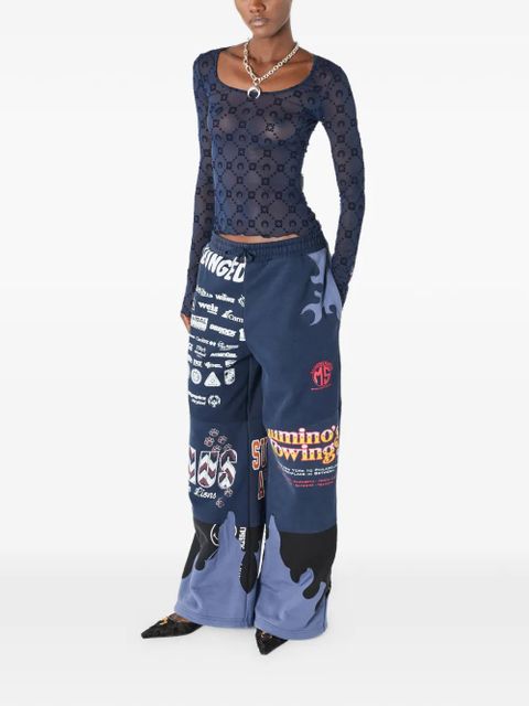 Marine Serre Moonogram mesh T-shirt - Blue - zdjęcie produktu nr 2