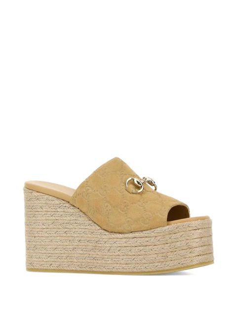 Gucci suede platform wedges - Neutrals - zdjęcie produktu nr 2