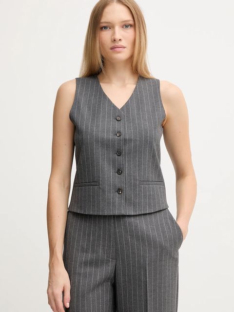 Tommy Hilfiger kamizelka kolor szary jednorzędowa WW0WW46661 - zdjęcie produktu nr 1