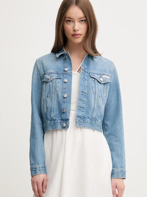 Calvin Klein Jeans kurtka jeansowa kolor niebieski przejściowa J20J225184 - zdjęcie produktu nr 1